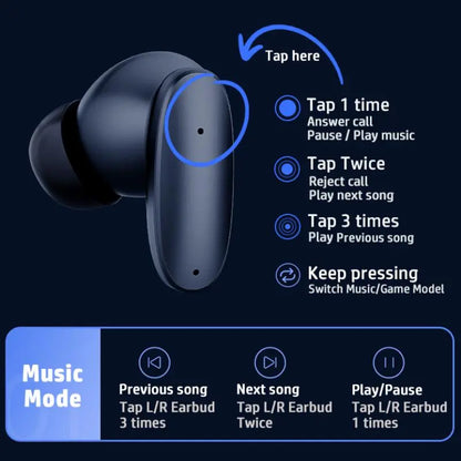 HP H10I True Wireless Earbuds, Noise-Cancelling Sports Earphones, IPX4 Water-Resistant, Touch Controls, Ideal Gift for Friends, Audio #GLOBAL PICKS