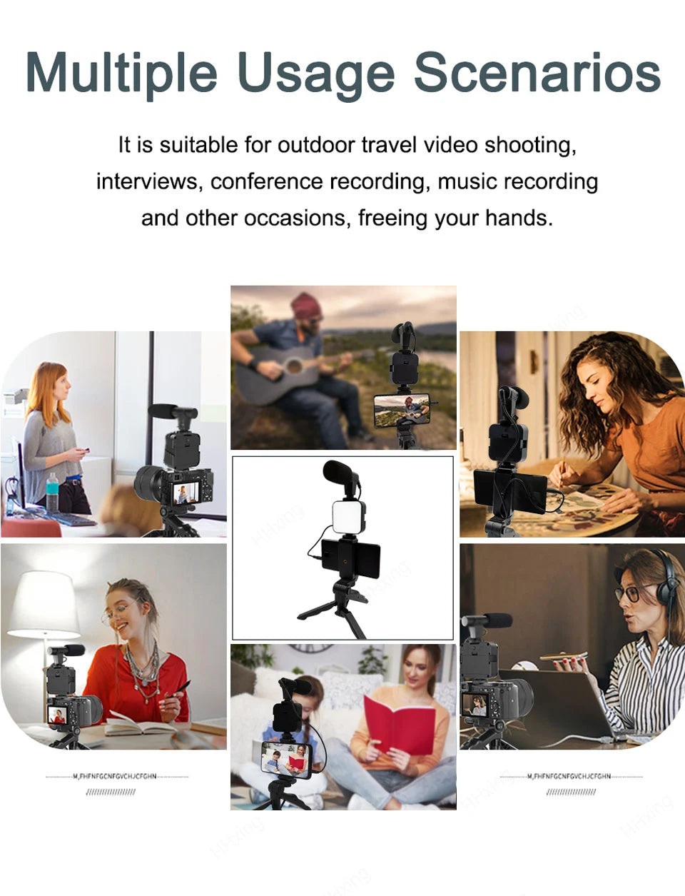 Phone Video Kit with LED Light, Microphone & Tripod — Portable Handheld Stabilizer for Vlogging, Selfies & Content Creation